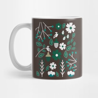 Fresh botany with cute birds Mug